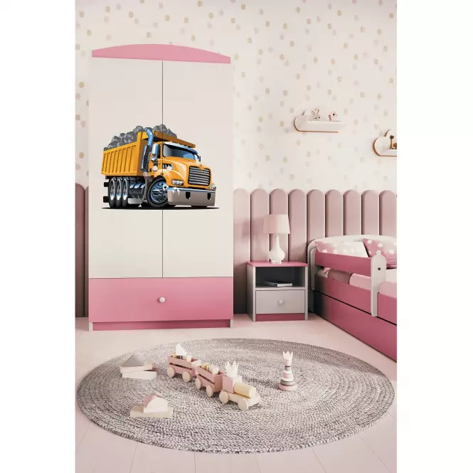 Skriňa Babydreams ružová – Nákladné auto,6