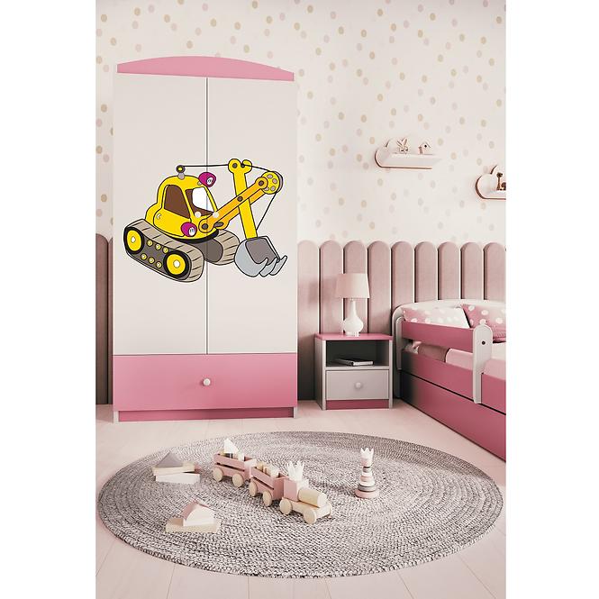 Skriňa Babydreams Ružová – Rýpadlo