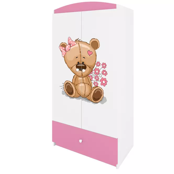 Skriňa Babydreams ružová – Medveď s kvetmi,5