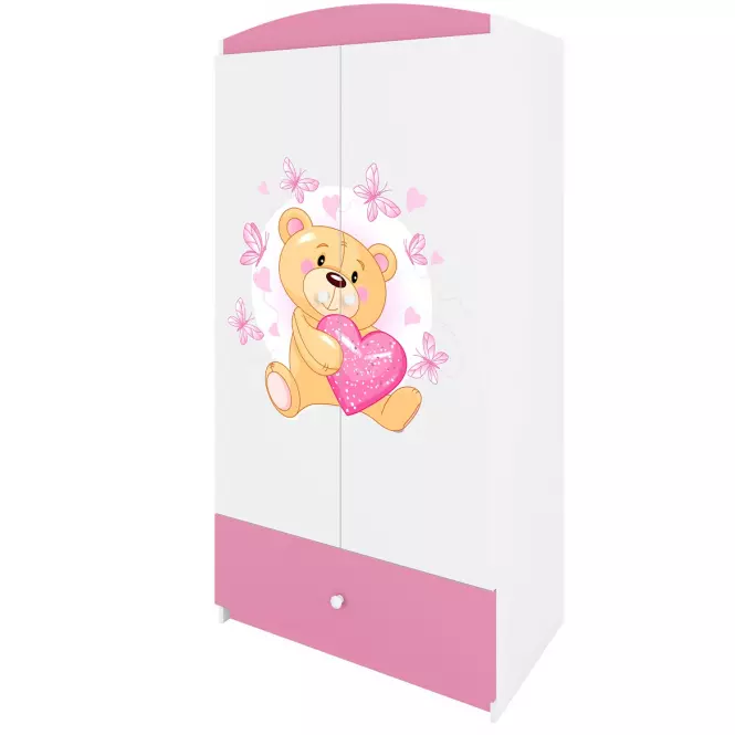 Skriňa Babydreams ružová – Medveď s motýľmi,4
