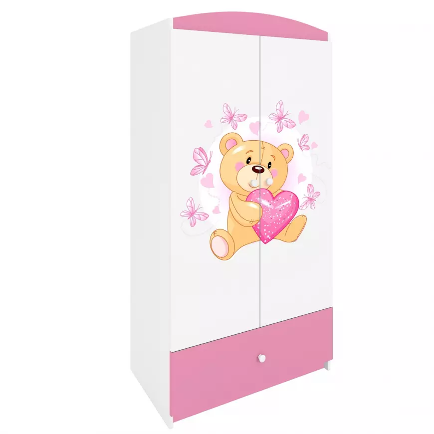 Skriňa Babydreams ružová – Medveď s motýľmi