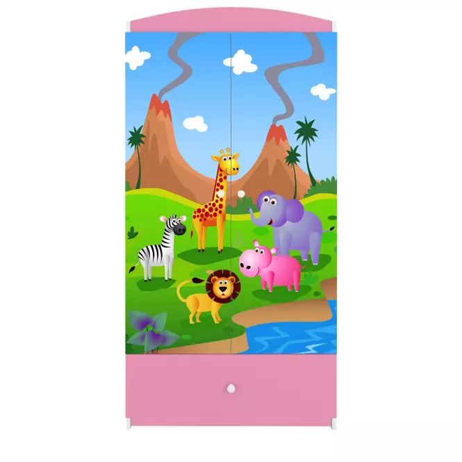 Skriňa Babydreams Ružová – Safari,5