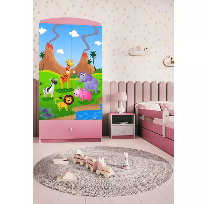 Skriňa Babydreams Ružová – Safari,6