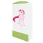 Skriňa Babydreams Jednorožec 90 cm – biela/zelená, dvojdverová, zásuvka,4