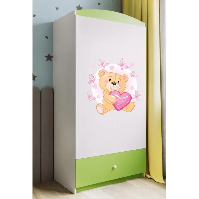 Skriňa Babydreams zelená – Medveď s motýľmi,6