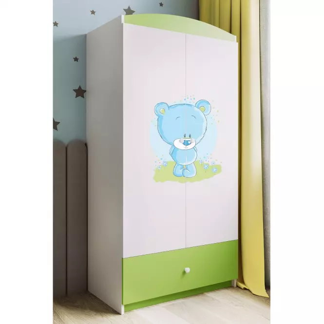 Skriňa Babydreams Zelená – Medveď modrý,4