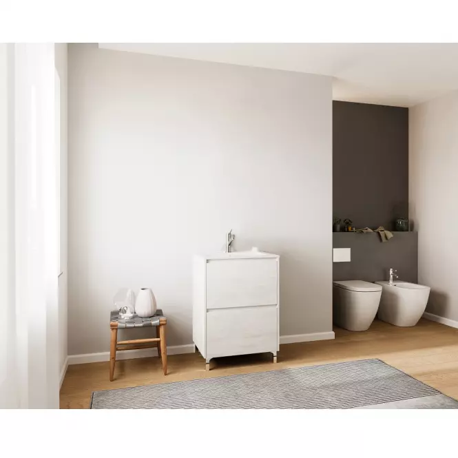 Kúpeľňová zostava Lisbona D60 2S nohy Rovere Bianco