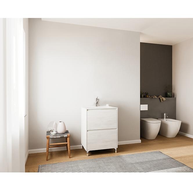 Kúpeľňová zostava Lisbona D60 2S nohy Rovere Bianco