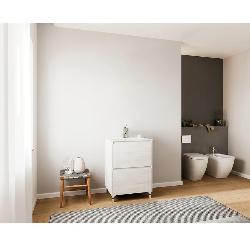 Kúpeľňová zostava Lisbona D60 2S nohy Rovere Bianco