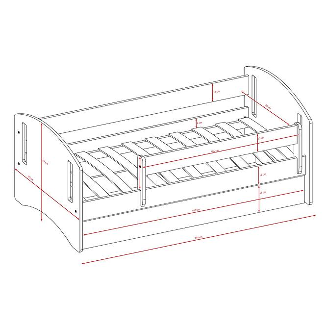 Detská posteľ Classic 2 biela 80x140