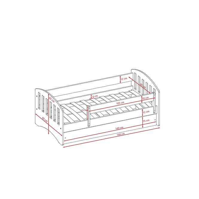 Detská posteľ Classic 1+M biela 80x140