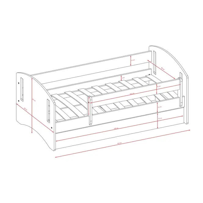 Detská posteľ Classic 2+M biela 80x160