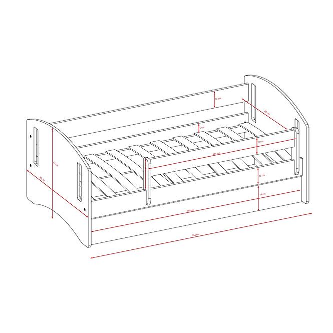 Detská posteľ Classic 2+M biela 80x160