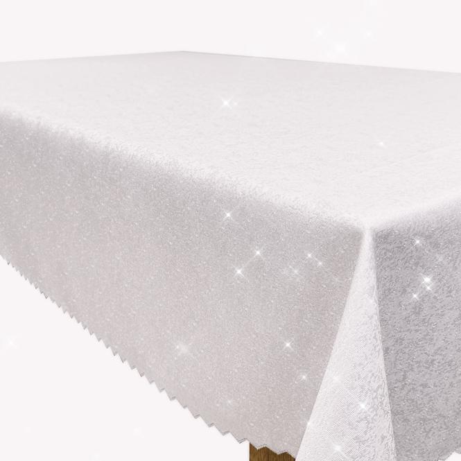 Obrus Glitter strieborná niť biela 140x250 cm,2