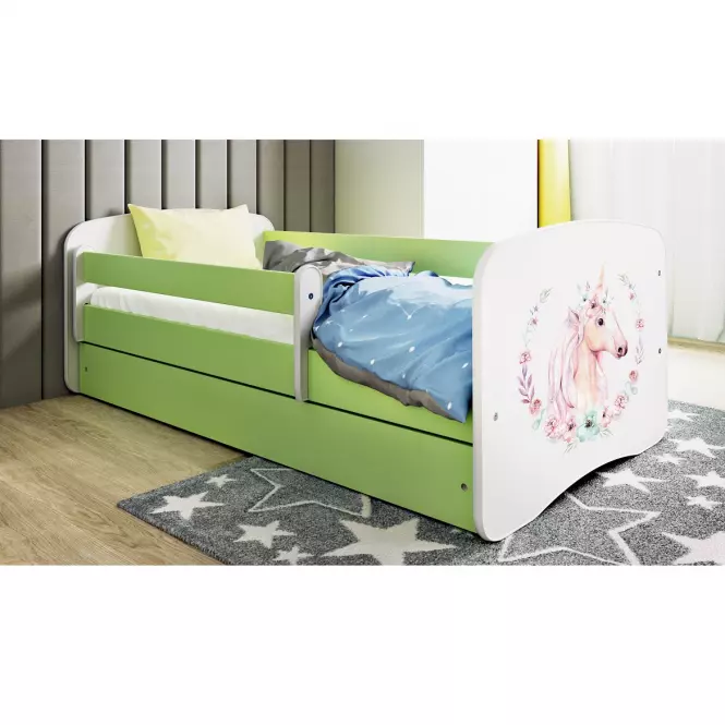Detská Posteľ. Babydreams+Sz+M zelená 70x140 Kôň,5