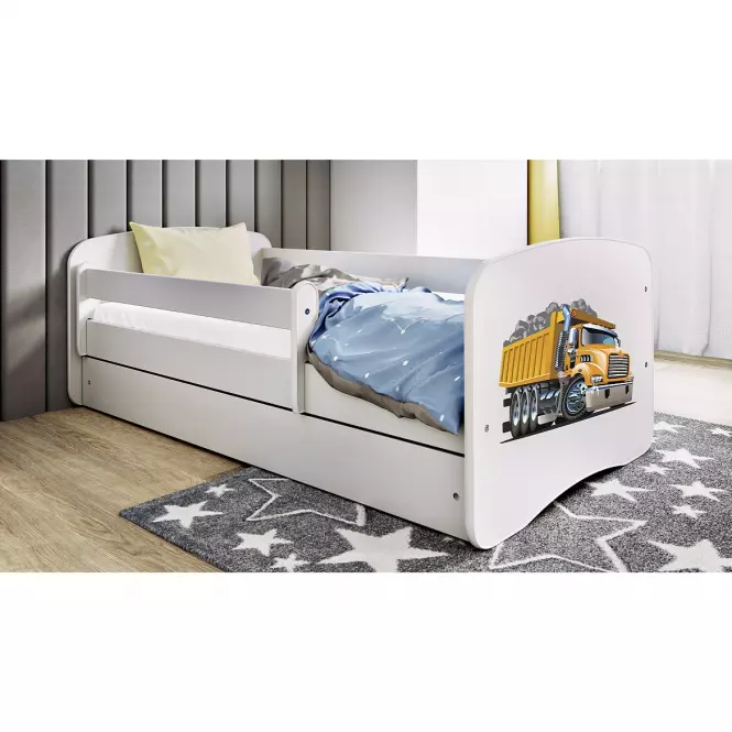 Detská Posteľ. Babydreams+Sz+M biela 70x140 - Nákladné auto,4