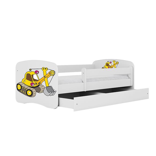 Detská Posteľ. Babydreams+Sz+M Biely 70x140 Rýpadlo