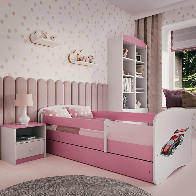 Detská Posteľ. Babydreams+Sz+M Ružová 70x140 Auto,5