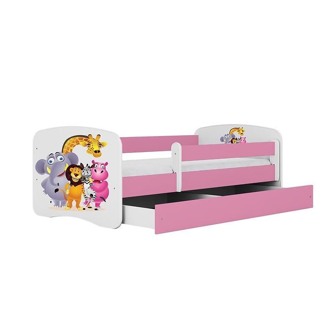 Detská Posteľ. Babydreams+Sz+M Ružová 70x140 Zoo,3