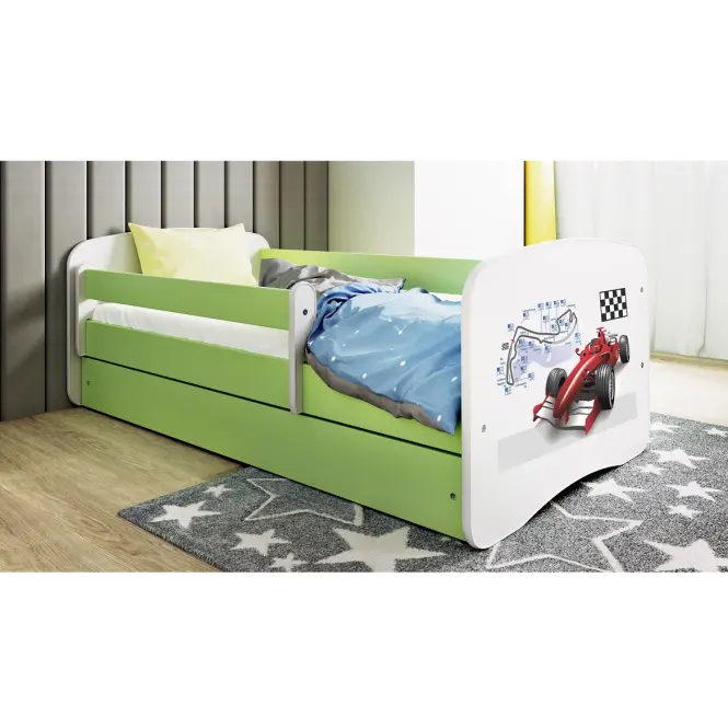 Detská Posteľ. Babydreams+Sz+M zelená 70x140 Formula,5