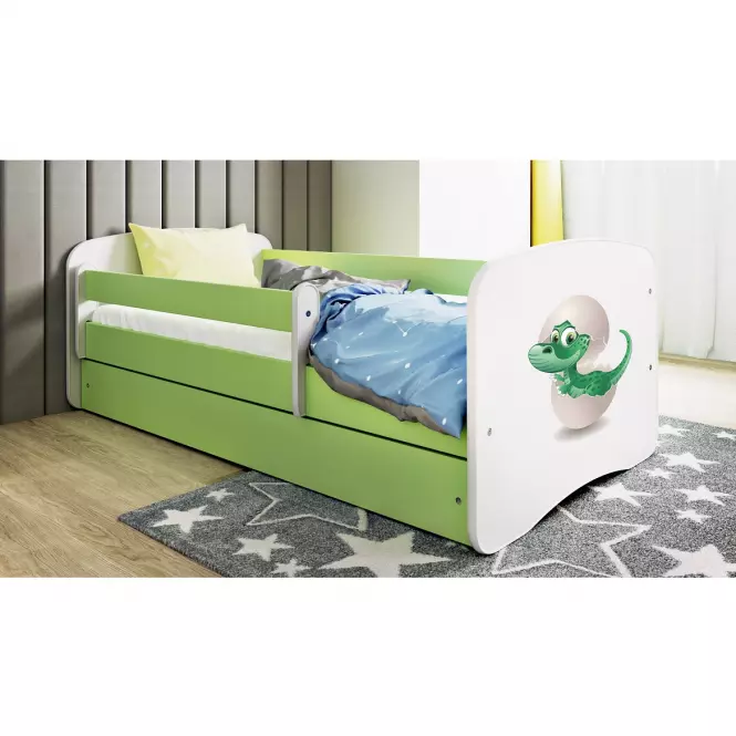 Detská Posteľ. Babydreams+Sz+M Zelená 70x140 Dino