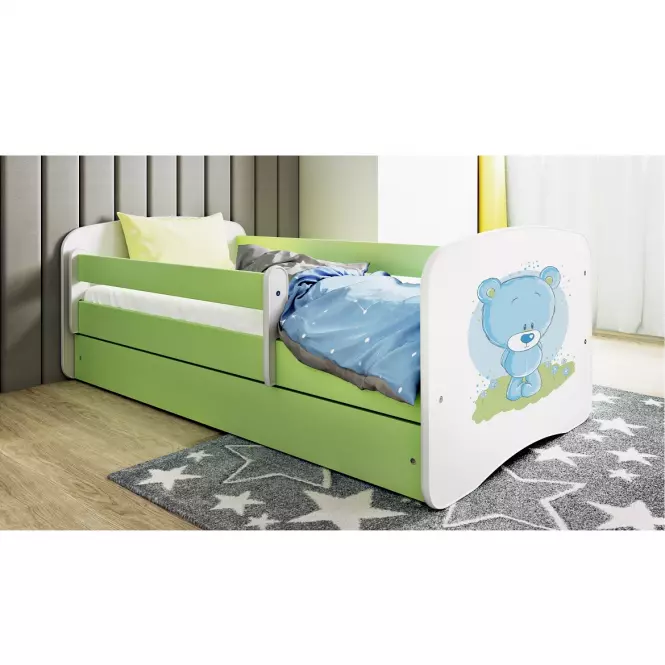 Detská Posteľ. Babydreams+Sz+M Zelená 70x140 Medveď Mod,6
