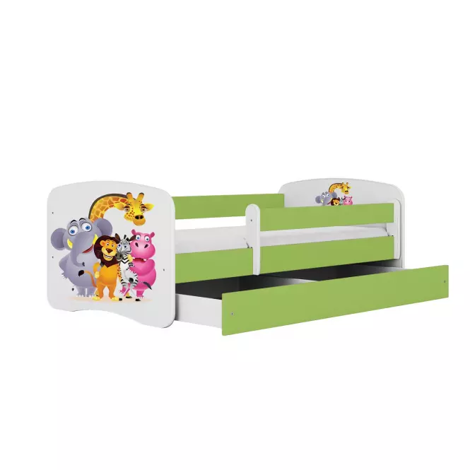 Detská Posteľ. Babydreams+Sz+M Zelená 70x140 Zoo