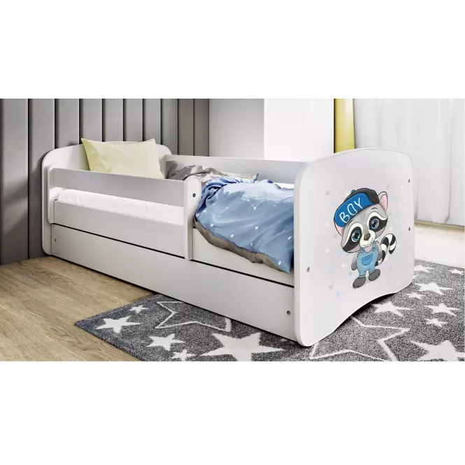 Detská Posteľ. Babydreams+Sz+M Biely 80x160 medvedík čistotný