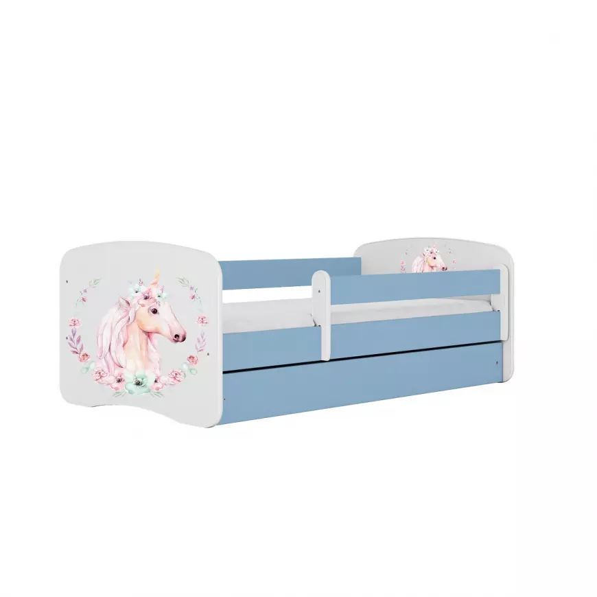 Detská Posteľ. Babydreams+Sz+M modrá 80x160 Kôň
