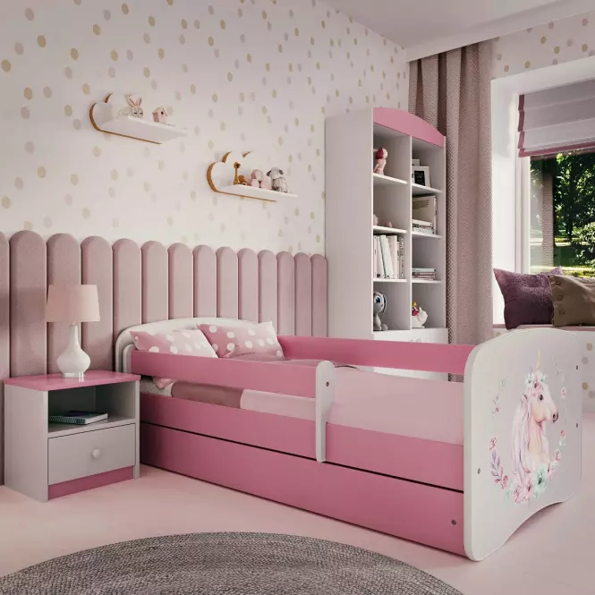 Detská Posteľ. Babydreams+Sz+M Ružová 80x160 Horse