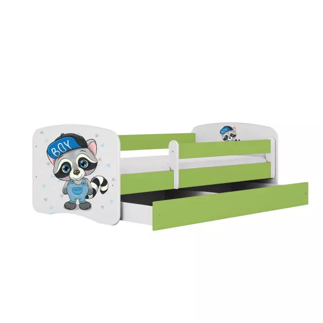 Detská Posteľ. Babydreams+Sz+M Zelená 80x160 medvedík čistotný