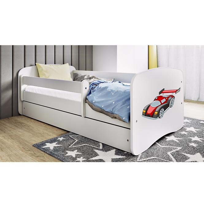 Detská Posteľ. Babydreams+Sz+M biela 80x160 Auto