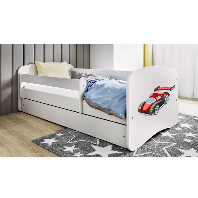 Detská Posteľ. Babydreams+Sz+M biela 80x160 Auto,5