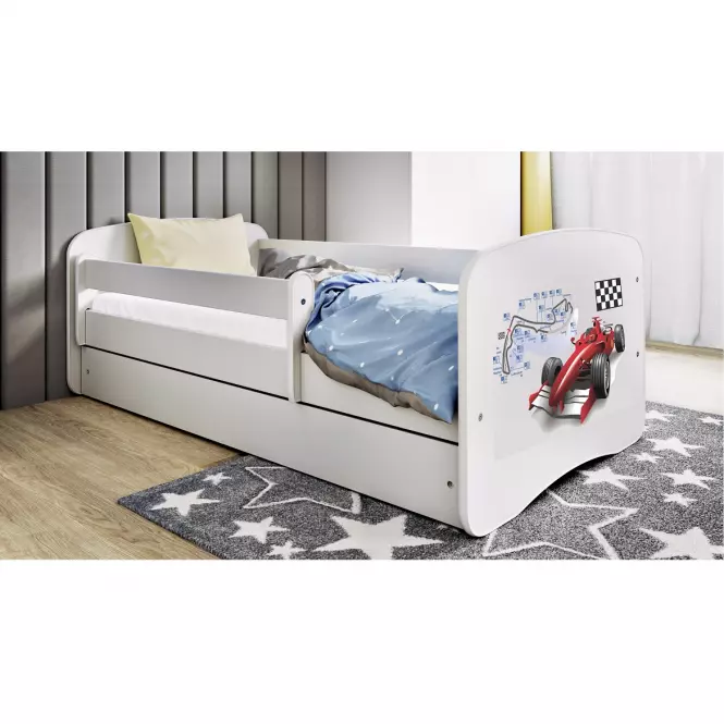 Detská Posteľ. Babydreams+Sz+M Biely 80x160 Racer