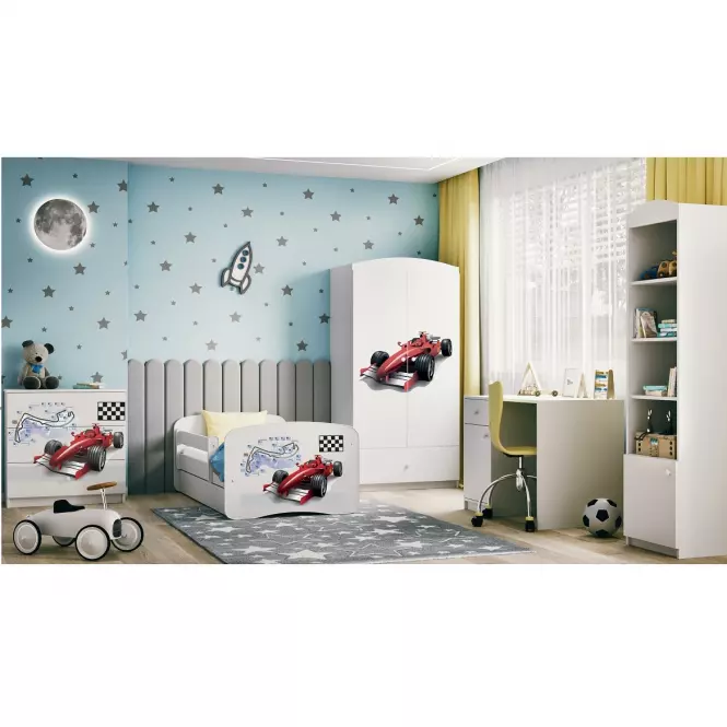 Detská Posteľ. Babydreams+Sz+M Biely 80x160 Racer