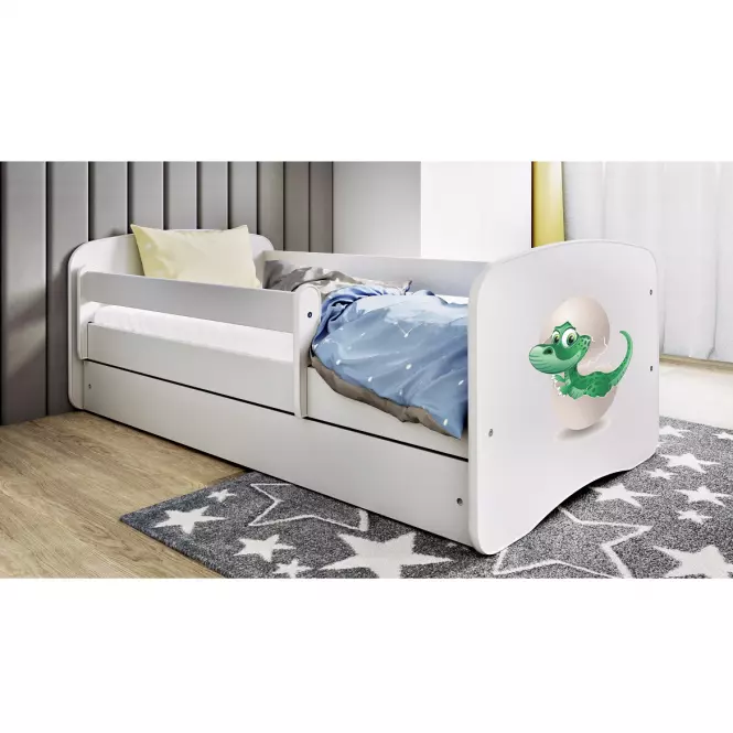 Detská Posteľ. Babydreams+Sz+M Biely 80x160 Dino
