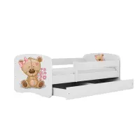 Detská Posteľ. Babydreams+Sz+M Biela 80x160 Medveď s kvetmi