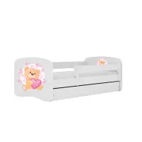 Detská Posteľ. Babydreams+Sz+M Biely 80x160 Medveď s motýľmi