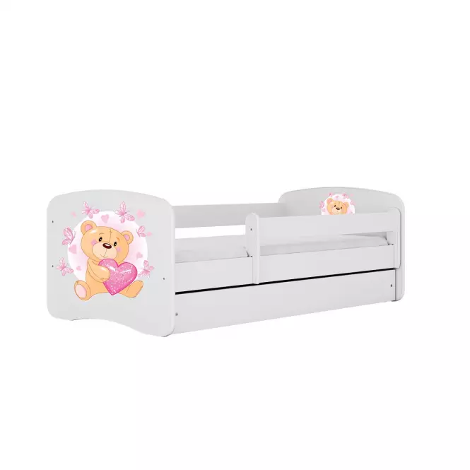 Detská Posteľ. Babydreams+Sz+M Biely 80x160 Medveď s motýľmi