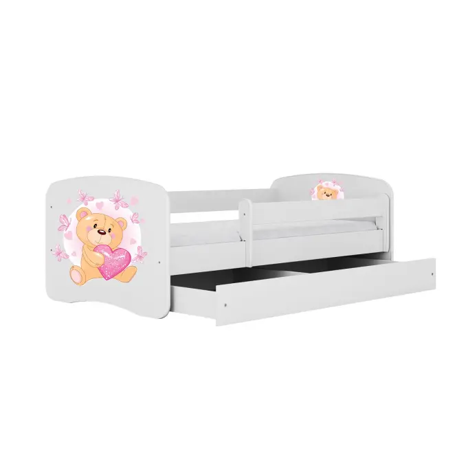 Detská Posteľ. Babydreams+Sz+M Biely 80x160 Medveď s motýľmi,2