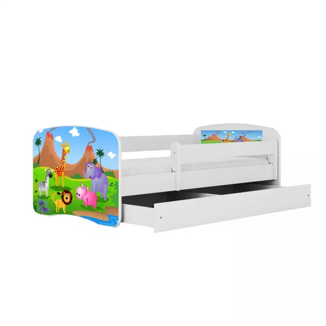 Detská Posteľ. Babydreams+Sz+M Biely 80x160 Safari