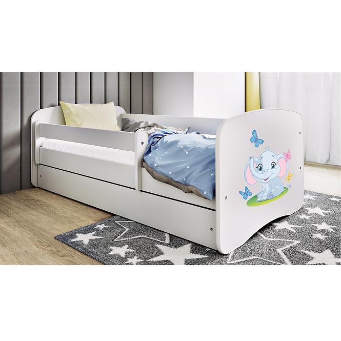 Detská Posteľ. Babydreams+Sz+M Biely 80x160 Slon,4