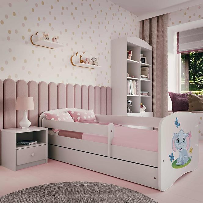 Detská Posteľ. Babydreams+Sz+M Biely 80x160 Slon,5