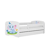 Detská Posteľ. Babydreams+Sz+M Biely 80x160 Slon
