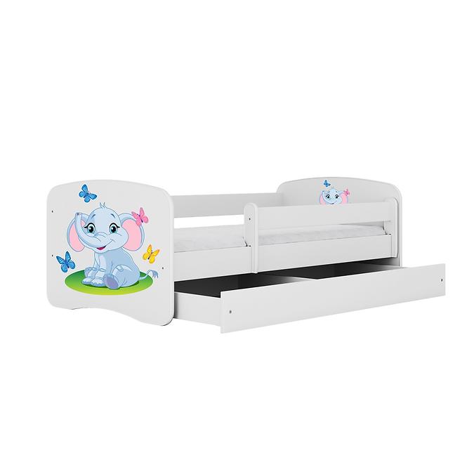 Detská Posteľ. Babydreams+Sz+M Biely 80x160 Slon,2