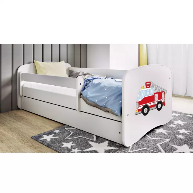 Detská Posteľ. Babydreams+Sz+M Biely 80x160 hasičský zbor