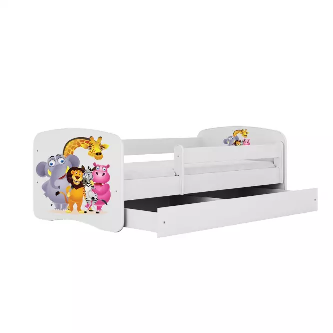 Detská Posteľ. Babydreams+Sz+M Biely 80x160 Zoo