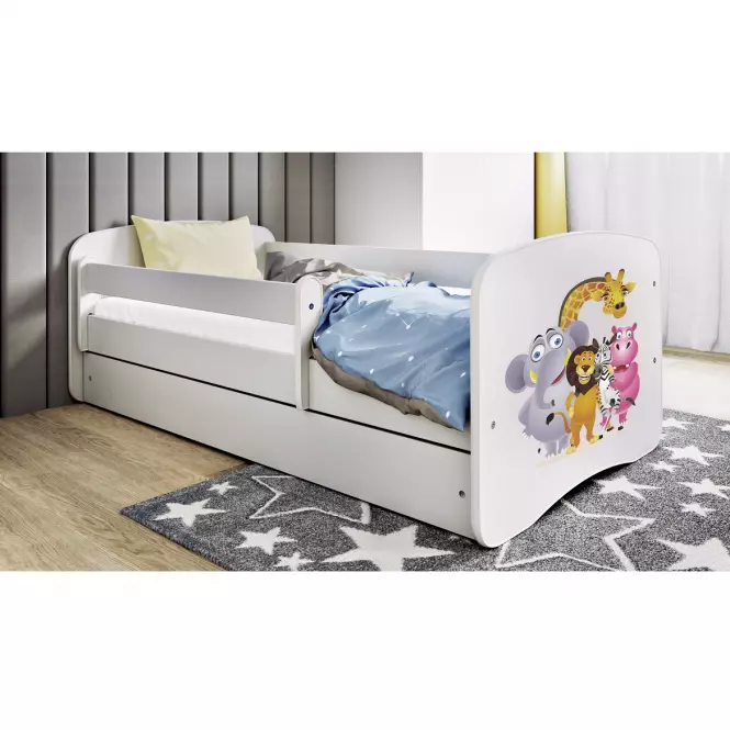 Detská Posteľ. Babydreams+Sz+M Biely 80x160 Zoo