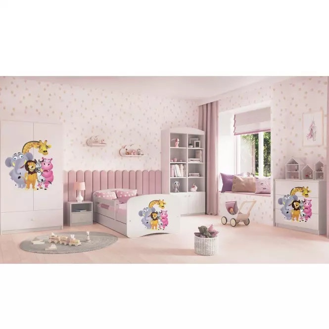Detská Posteľ. Babydreams+Sz+M Biely 80x160 Zoo