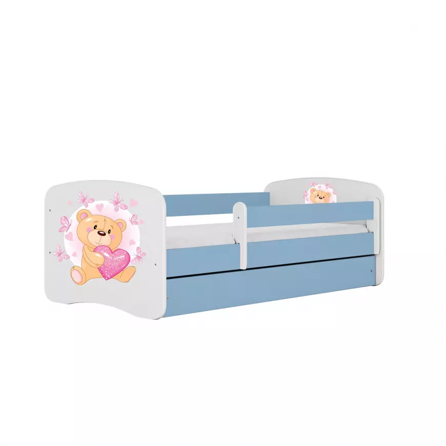 Detská Posteľ. Babydreams+Sz+M Modrá 80x160 Medveď s motýľmi